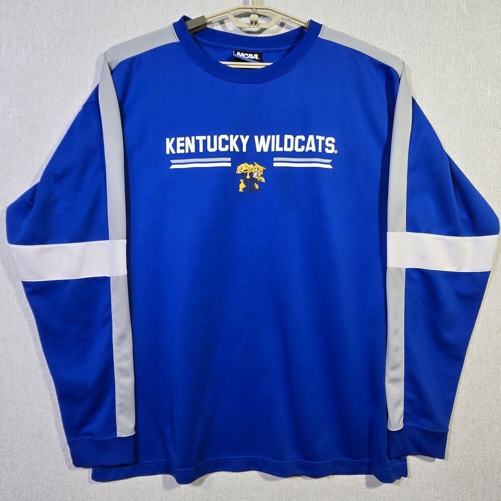 Kentucky Wildcats Shirt  NCAA long sleeve pullover Adult XL Blue White